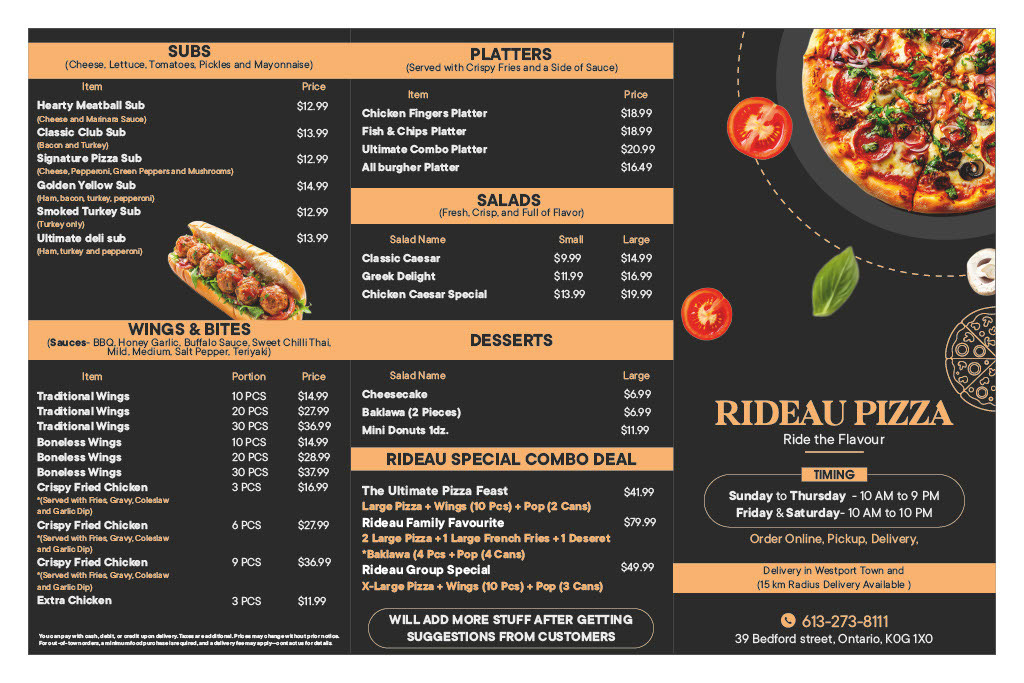 Our Menu